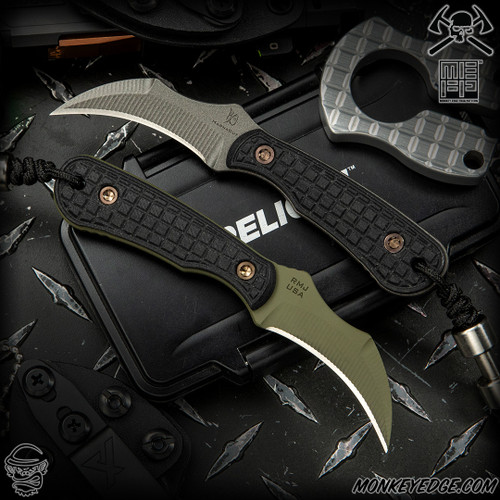 RMJ Tactical Fixed Blade: Gym Rat (Magnacut) - Monkey Edge FRAG Pattern