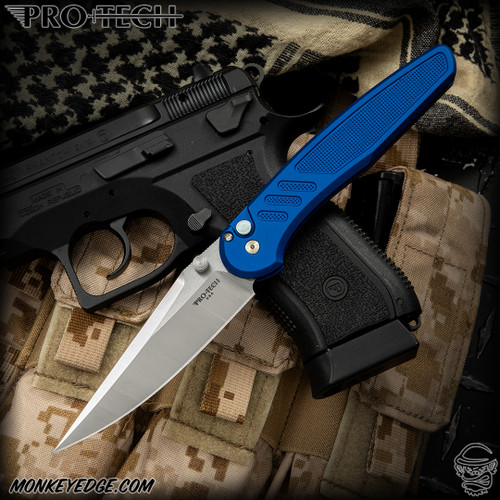 Pro-Tech Knives: Avalon (Peace Neighbor Design) - Satin/Blue