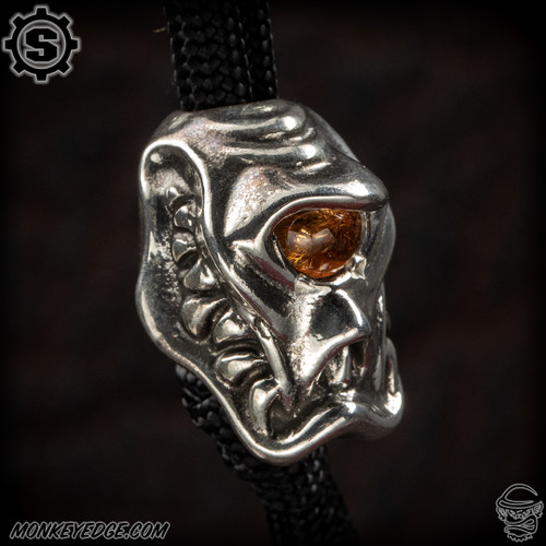 Starlingear Bead: Slyclops - Silver/Hessonite Garnet