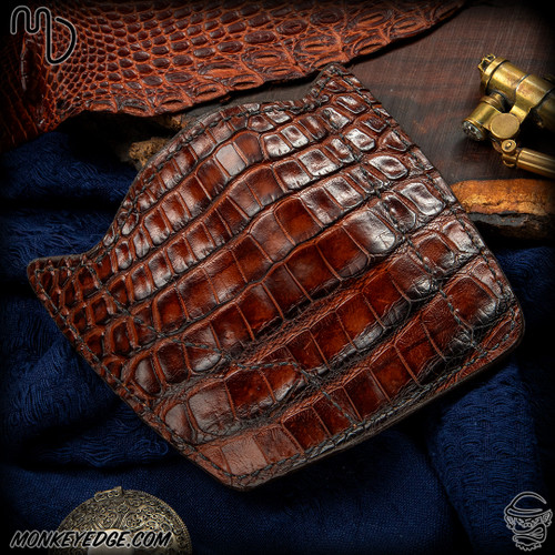 Del Fatti Leather: PH-2 Pocket J-Frame Holster - Cognac Alligator/Natural Cowhide