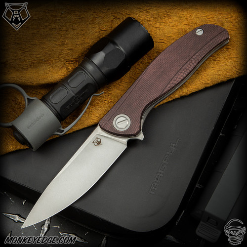 Shirogorov Knives: F95 Ursus - Tumbled/Maroon Micarta