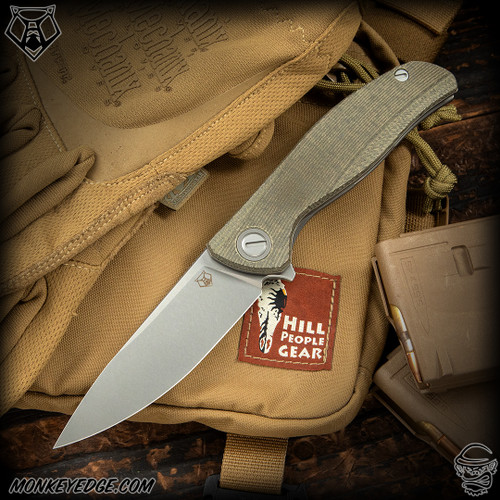 Shirogorov Knives: F95 Ursus - Tumbled/Green Micarta