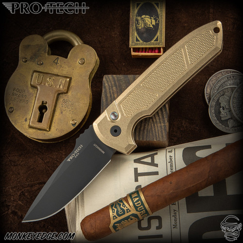 Pro-Tech Knives: Rockeye (Les George Design) - Black/AlBronze