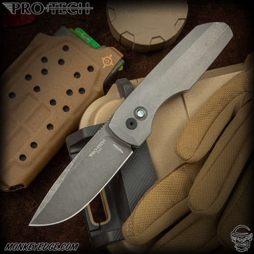 Pro-Tech Knives: Custom Vero Synapse Auto - Acidwashed/Tumbled