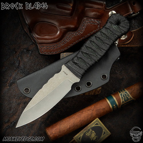 Brock Blades: Sgian Dubh TG - Tumbled/Jap Wrap w/Wrayskin Core