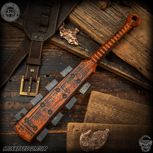 RMJ Tactical: Gold Point Small Aztec War Club - Aztec Pottery - Natural