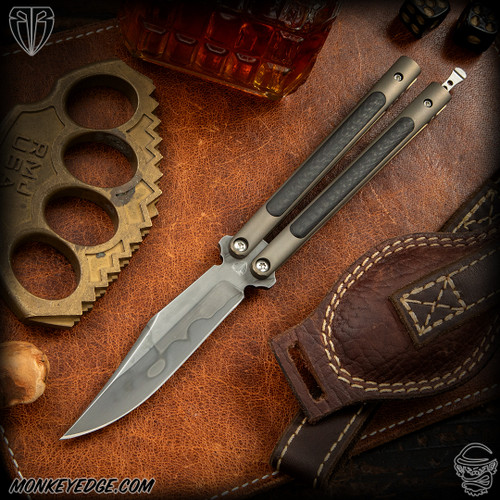 Biegler Bladeworks Custom Clip Point Balisong - Hamon/Carbon Fiber