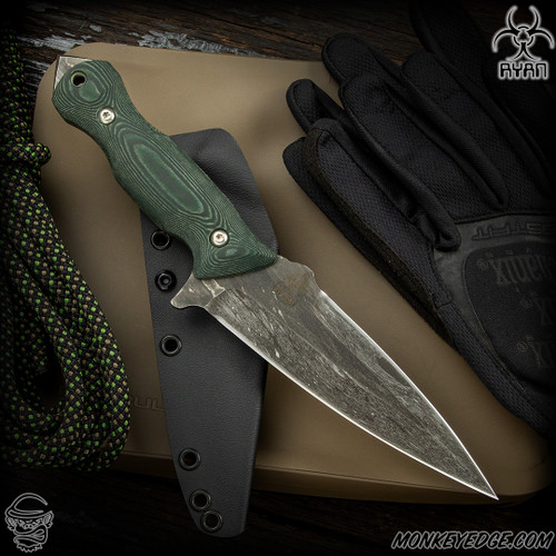 Steve Ryan: Lazy Dagger - Acid Etched/Green Micarta