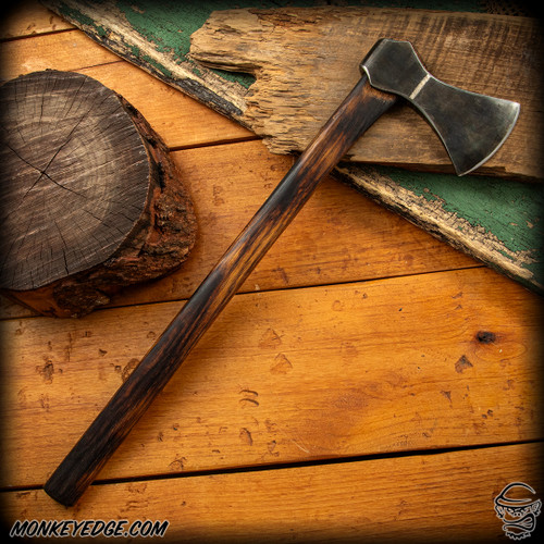 Elmer Roush: Viking Belt Axe w/Fine Silver Inlay - Hickory