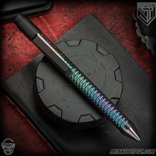 Nottingham Tactical: Standard Pen - Zirconium Oilslick - Carved  - Single Lock