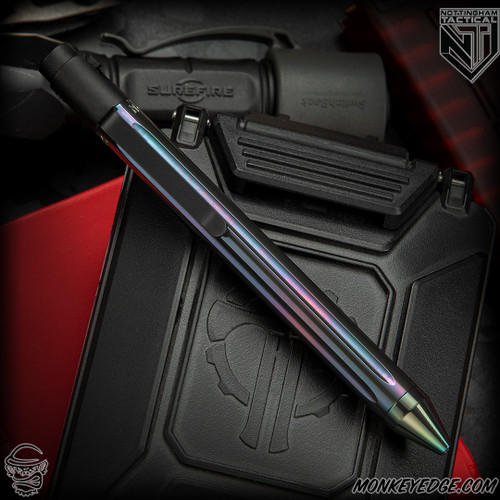 Nottingham Tactical Pen: Standard - Zirconium Oilslick - Straight Fluted - Double Lock
