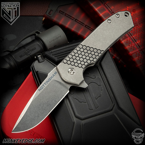 Nottingham Tactical: Ultra4 Folder - Titanium Tumbled Blackened Killer Beez