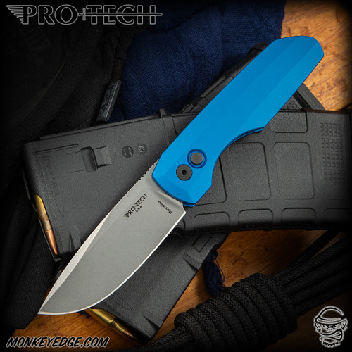 Pro-Tech Knives: Vero Synapse Auto - Stonewashed/Blue