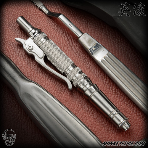 Hidetoshi Nakayama Knock Pen - Satin Knurled w/Clip