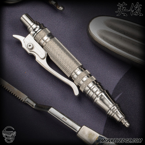 Hidetoshi Nakayama Small Knock Pen - Satin Knurled w/Clip