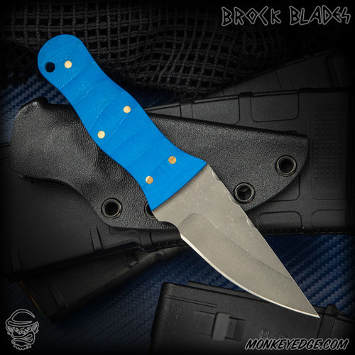 Brock Blades: Sgian Dubh C - Tumbled/Blue G10