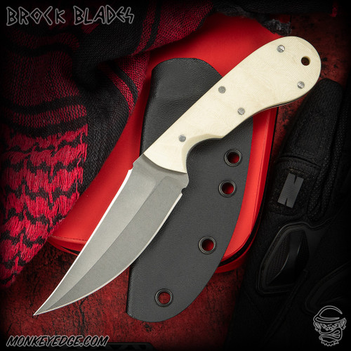 Brock Blades: Rooster Spur - Tumbled/White G10