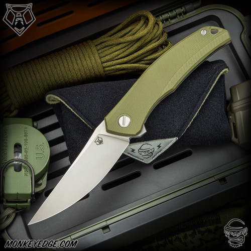 Shirogorov Knives: Quantium Ursus - Tumbled/Green G10