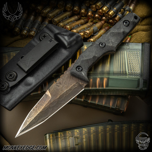 Bawidamann Blades: Thick Huginn Dagger - Acid Etched/Bronze Spectral Patina