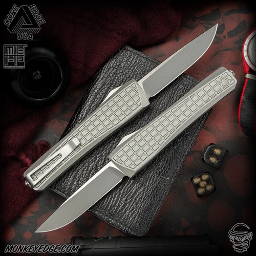 Core Edge Knives: 0331 Echo Drop Point - Two Tone/Natural Monkey Edge FRAG Pattern