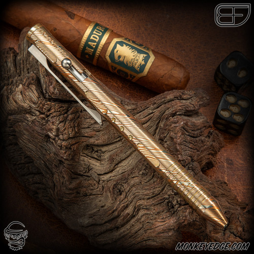 Fellhoelter TiBolt Pen - Mokume Deluxe w/Machined Clip - Cptn Axel Collab