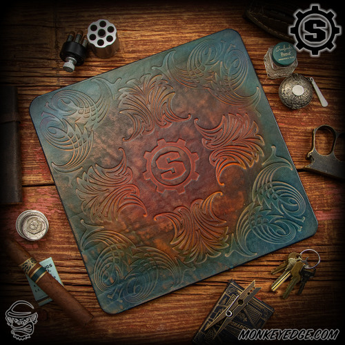 Starlingear Ryk Maverick Custom Leather Mat - Large Embossed Vintage S-Gear