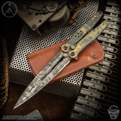 TAS Knives Folder: Dagger Balisong - Acid Etched/Rusty Tank