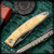 Chris Reeve Knives Folder: Mnandi - Box Elder Burl/Raindrop Damascus