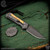 Chris Reeve Knives Folder: Sebenza 31 Small Inlay - Drop Point Box Elder Boomerang Damascus