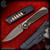 Chris Reeve Knives Folder: Sebenza 31 Large Inlay - Drop Point Bog Oak Boomerang Damascus