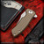 George Knives ESV Flipper - Stonewashed/Bronze Monkey Edge FRAG Pattern