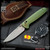 Tactile Knife Co: Maverick - Titanium Two-Tone Green Monkey Edge FRAG Pattern