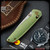 Tactile Knife Co: Maverick - Titanium Two-Tone Green Monkey Edge FRAG Pattern