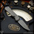 Chris Reeve Knives Folder: Sebenza 31 Small - Drop Point Boomerang Damascus Left Handed