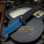 Pro-Tech Knives: Malibu Reverse Tanto - Sapphire Blue/Black w/Abalone Button