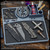 Skyraider Knives: Hangar Tray System - Hangar Black Anodized w/Leather Inserts