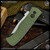 Pro-Tech Knives: CQC-7 Auto Tanto - Two Tone/Battle Worn Green