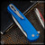 Pro-Tech Knives: Malibu Wharncliffe - Stonewashed/Blue Dragon Scale