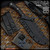 RMJ Tactical Fixed Blade: Wyrm - Blackout Textured/Monkey Edge FRAG Pattern 3V Syndicate