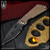 Mick Strider Custom: SnG Gunner Grip/Wharncliffe Nightmare Trisula Grind w/Serrations - Black Magma/Two Tone (MSC0437)