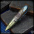Dmitry Streltsov Pen: Zeppelin - Titanium Bad Teddy Engraved Blue/Green (DSP0552)