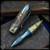 Dmitry Streltsov Pen: Zeppelin - Titanium Bad Teddy Engraved Blue/Green (DSP0552)