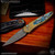 Pro-Tech Knives Custom: Newport - Damascus/Gold Anodized Titanium w/Abalone Inlay