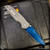 Pro-Tech Knives: Custom TR-3 Integrity - Sapphire Blue/Stainless w/Relic Texturing