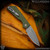 Pro-Tech Knives: Strider PT Auto - Stonewashed/Green Gridlock