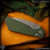 Pro-Tech Knives: Strider PT Auto - Stonewashed/Green Gridlock