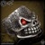 Starlingear Ring: Slickster Puncher Stamped - Silver w/Garnet - 13
