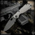 Strider Knives Folder: SnG Spearpoint Grind - Black/Two Tone Monkey Edge FRAG Pattern