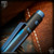 Nottingham Tactical: G2 Full Size Pen - Titanium Two Tone Blue - Straight Fluted w/Dots - Single Lock