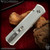 Pro-Tech Knives: Godson - Satin/Silver w/Crosscut Carbon Fiber Inlay